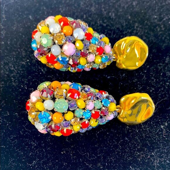 Lizzie Fortunato Multi Stone Big Drops Earrings. - Picture 1 of 7